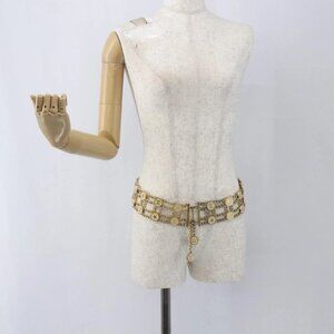 CHANEL Chain Belt metal Gold CC Auth 159438SAM CHANEL Vintage 93P CC Logo Chain Belt Accessory Gold Metal  main image 3